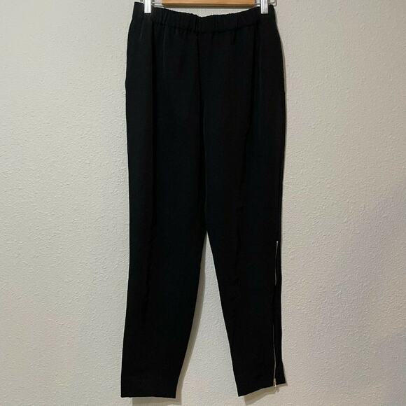 Everlane Womens Black Side Ankle Zip Dark Academia Straight Leg Pants Size 6 - Picture 1 of 6